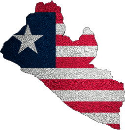 Karte Liberia Afrika Fahnen 