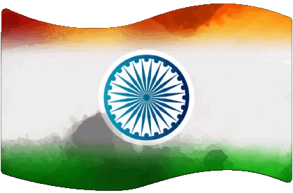 Rectangle Inde Asie Drapeaux 