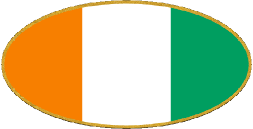 Ovale 01 Costa d'Avorio Africa Bandiere 