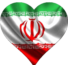 Heart Iran Asia Flags 