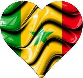 Coeur Sénégal Afrique Drapeaux 