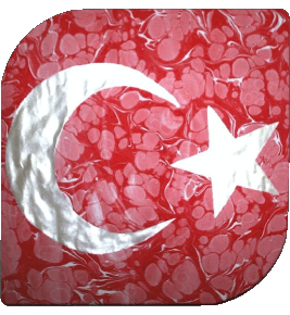 Square Turkey Asia Flags 