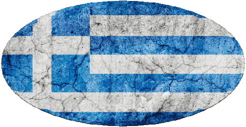 Oval Griechenland Europa Fahnen 