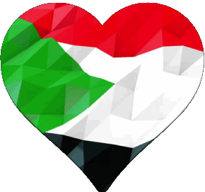 Corazón Sudán África Banderas 