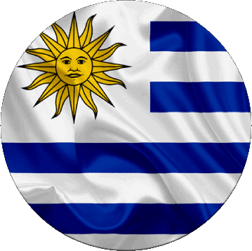 Round Uruguay America Flags 