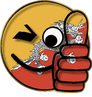 Smiley - OK Bhoutan Asie Drapeaux 