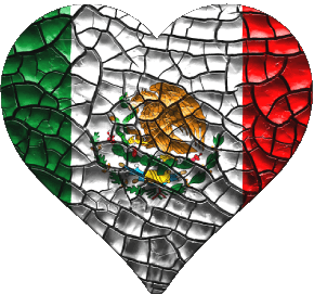Cuore Messico America Bandiere 