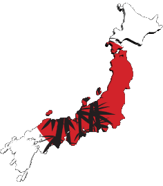 Mapa Japón Asia Banderas 