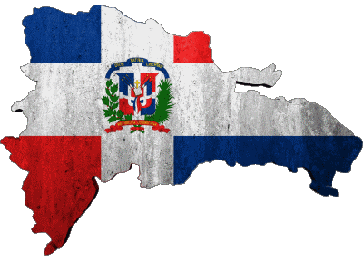 Map Dominican Republic America Flags 