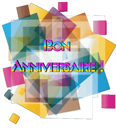 015 Sfondo trasparente Abstrait - Géométrique Bon Anniversaire Francese Messagi 