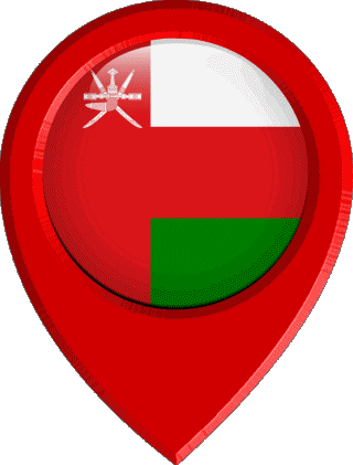 Standort-Pin Oman Asien Fahnen 