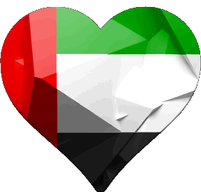 Cuore Emirati Arabi Uniti Asia Bandiere 