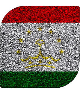 Quadrato Tajikistan Asia Bandiere 