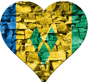 Coeur Saint Vincent et les Grenadines Amériques Drapeaux 