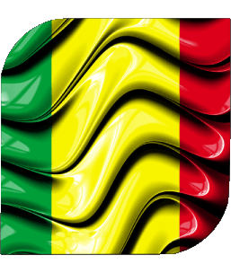 Square Mali Africa Flags 