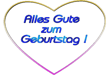 001 Herz Alles Gute zum Geburtstag Allemand Messages 