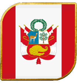 Square Peru America Flags 