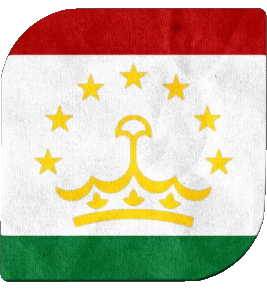 Quadrato Tajikistan Asia Bandiere 
