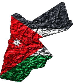 Mapa Jordania Asia Banderas 