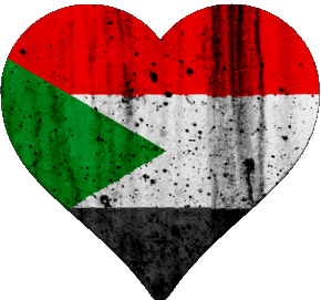 Corazón Sudán África Banderas 