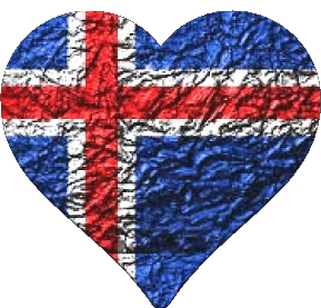 Corazón Islandia Europa Banderas 