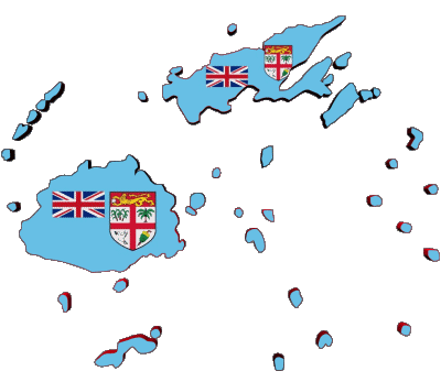 Mapa Fiyi Oceanía Banderas 