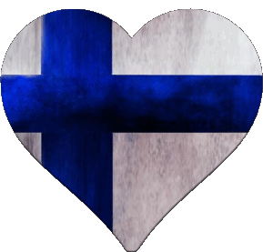 Corazón Finlandia Europa Banderas 