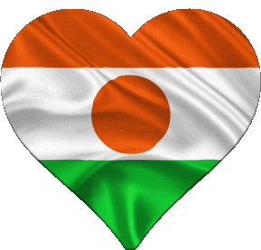 Corazón Niger África Banderas 