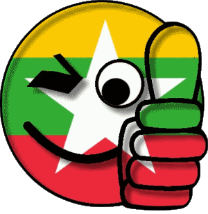 Smiley - OK Birma Asien Fahnen 