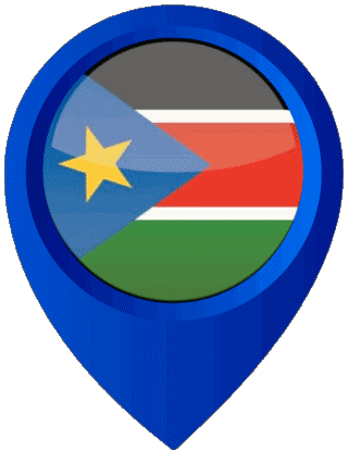 Location Pin South Sudan Africa Flags 