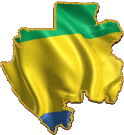 Carta Geografica Gabon Africa Bandiere 
