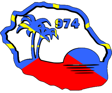 Map La Réunion D.O.M - T.O.M France Flags 