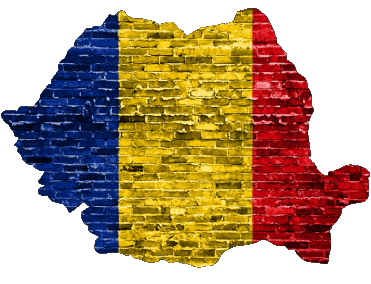 Karte Rumänien Europa Fahnen 