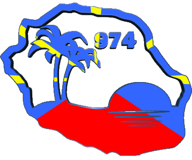 Map La Réunion D.O.M - T.O.M France Flags 