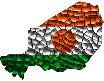 Mapa Niger África Banderas 