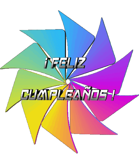 016 Sfondo trasparente Abstracto - Geométrico Feliz Cumpleaños Spagnolo Messagi 