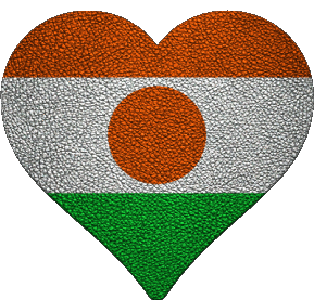 Coeur Niger Afrique Drapeaux 