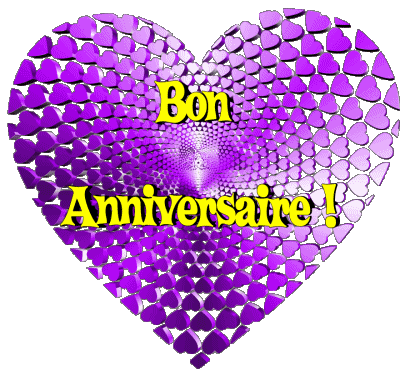 009 Coeur Bon Anniversaire French Messages 