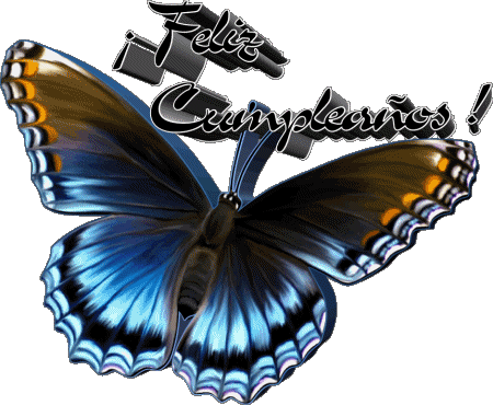006 Fondo transparente Mariposas Feliz Cumpleaños Español Mensajes 