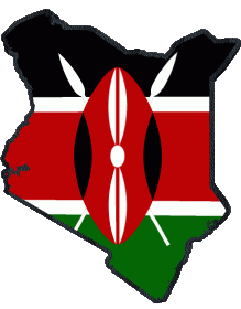 Karte Kenia Afrika Fahnen 
