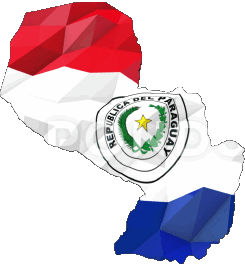 Mapa Paraguay América Banderas 