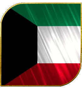 Square Kuwait Asia Flags 