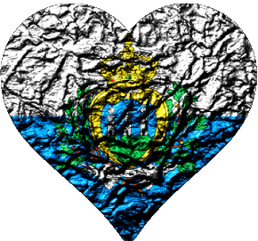 Cuore San Marino Europa Bandiere 