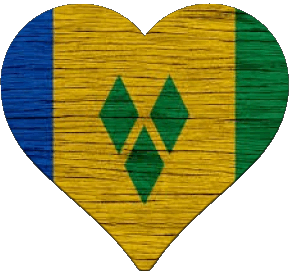 Coeur Saint Vincent et les Grenadines Amériques Drapeaux 