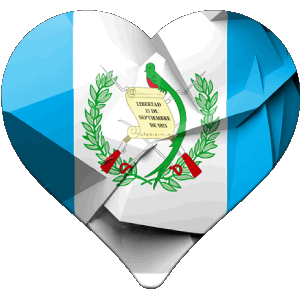 Coeur Guatemala Amériques Drapeaux 