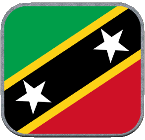 Square 2 Saint Kitts and Nevis America Flags 
