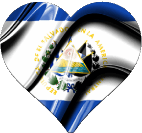 Corazón El Salvador América Banderas 