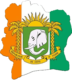 Carte Côte d Ivoire Afrique Drapeaux 