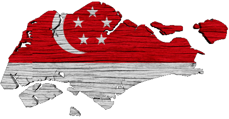 Mapa Singapur Asia Banderas 