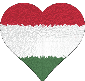 Cuore Ungheria Europa Bandiere 